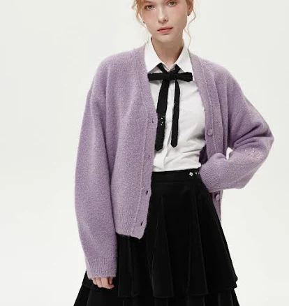 W Concept Mohair Wool Cardigan
