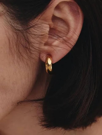"hyeres-lor H Edition Silver Volume Hoop Earrings" by W Concept