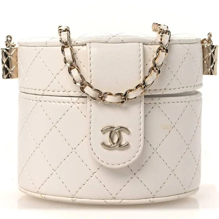 Chanel 2021 Mini Quilted Lambskin Cc Allure Case Vanity Bag