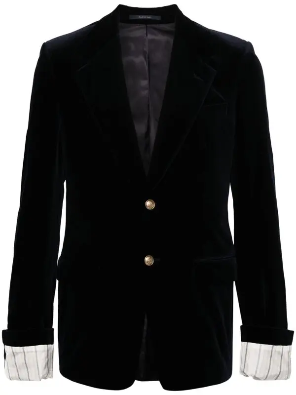 Velvet Single Breasted Blazer