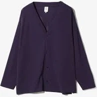 V-Neck Cardigan - Dk. Purple - Knit Mesh