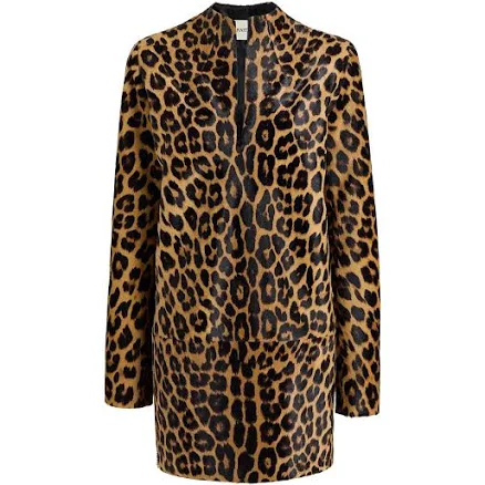KHAITE - leopard-print mini dress - women - CALFSKIN/Calf Hair - 2 - Brown