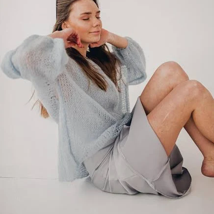 Boho Crochet Mohair Lace Sweater