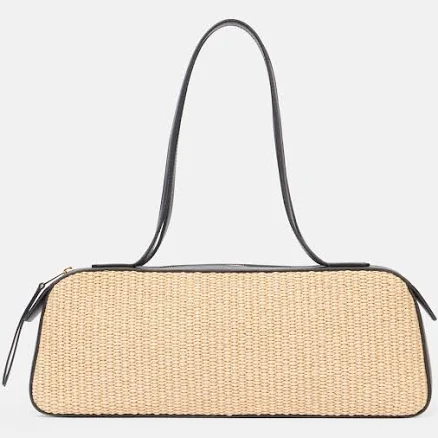 KHAITE Simona Raffia Leather Shoulder Bag