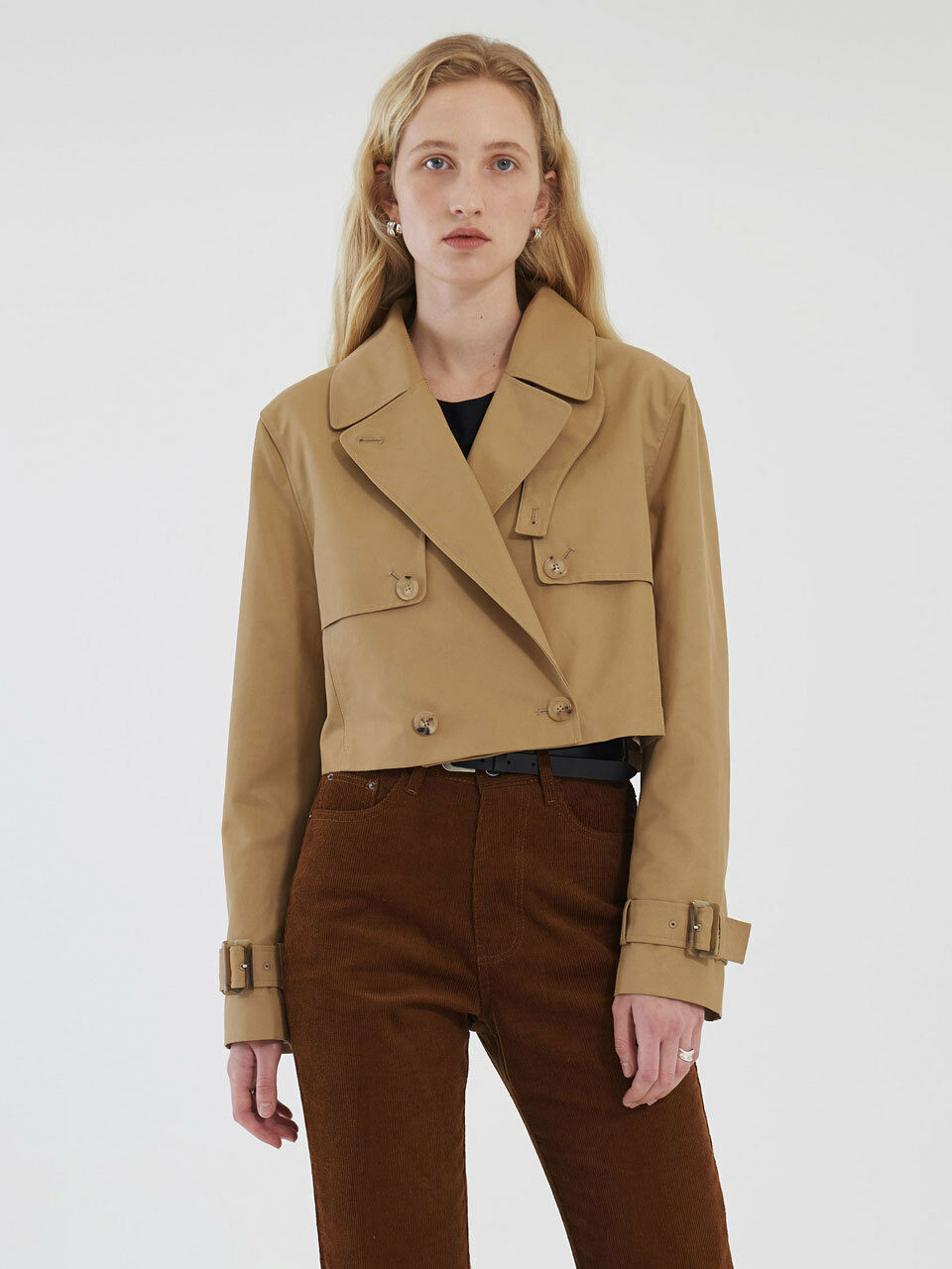 Cropped Trench Coat_Beige