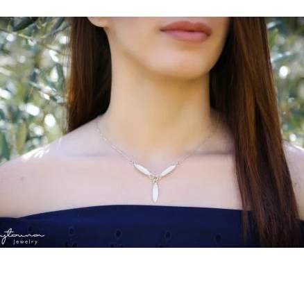 Trio Holyland Olive Leaves Necklace