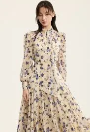 Silk Flower Scalf Blouse