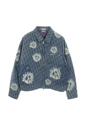 Distressed Floral Denim Jacket