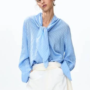 H&M Women's Scarf-Collar Shirt