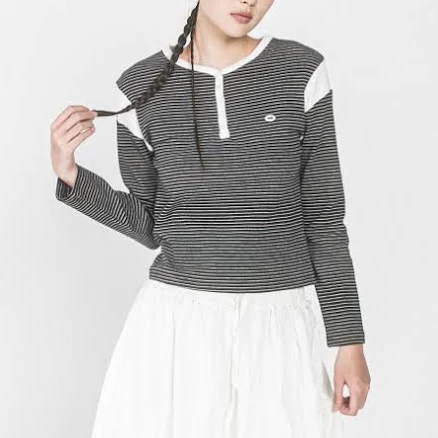 STRIPE Shoulder Block Henry Tee