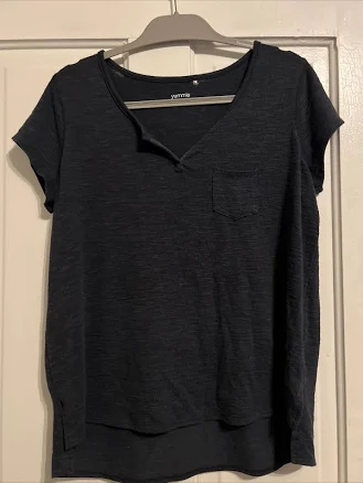 Yummie Women's Slub Knit Cap Sleeve Lounge Tee - Soft Small S Black