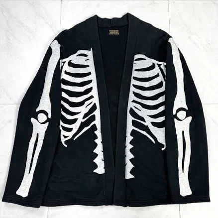 Grail Kapital Kountry Bone Skeleton Sweat Cardigan Black K1902lc809