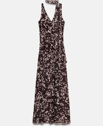 Zara Long Tulle Polka Dot Dress