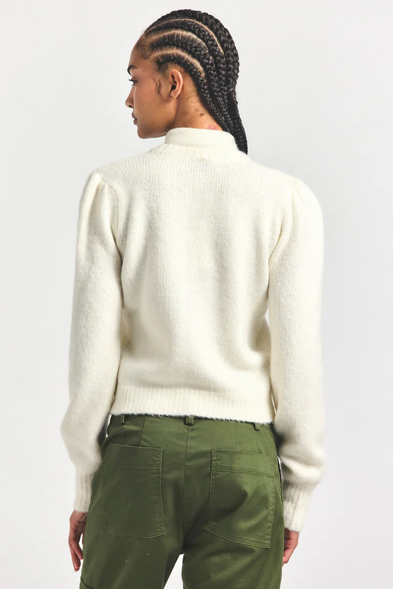 Back Neck Tie Knit Sweater