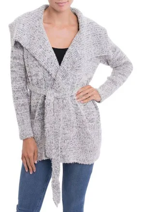 Alpaca Blend Belted Sweater Jacket
