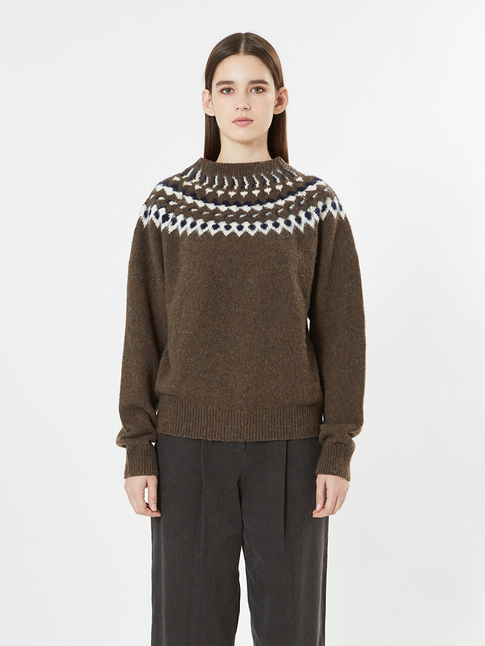 Marithe Jacquard Knit_Brown