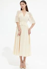 Silk Chiffon Flowy Dress