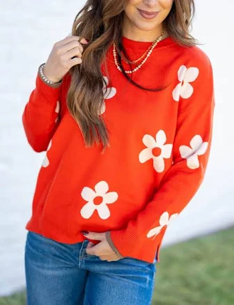 Field of Daisies Poppy Sweater