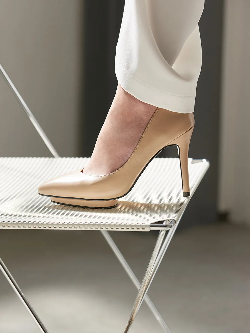 Real leather Piamont pumps 10cm