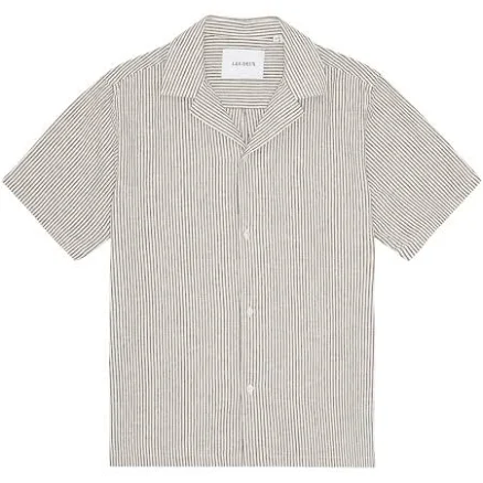 men Les Deux Lukas Stripe Cotton Linen SS Shirt