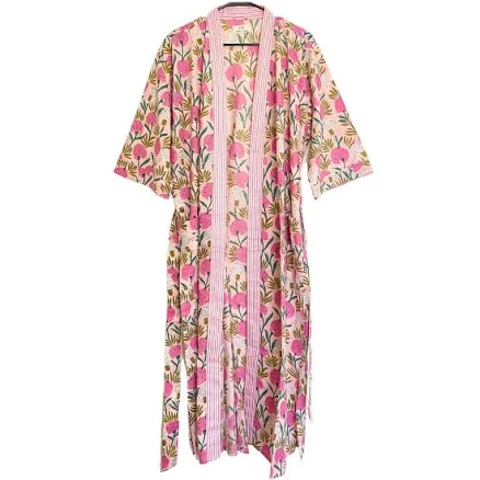 DAHLIA LOUNGE ROBE IN POPPY PINK