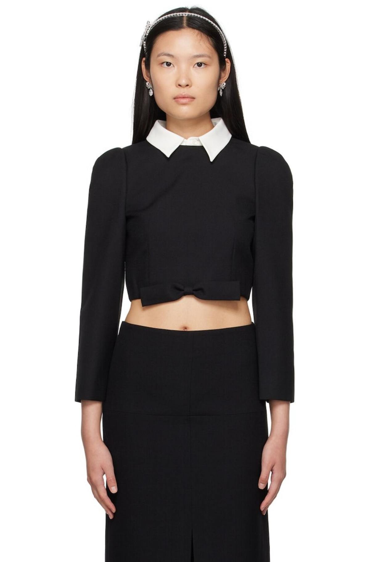 Shushu/Tong Black Bowknot Blouse