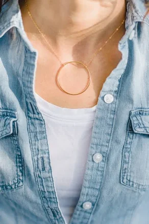 Open Circle Pendant Necklace