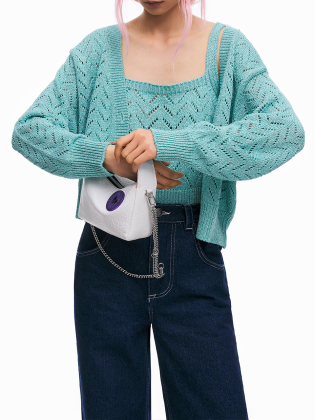 Light Blue Lurex Cardigan