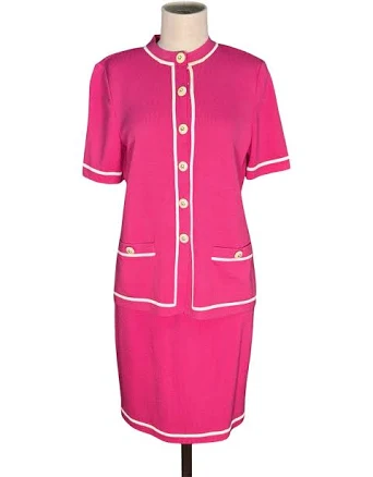 Y2K St. John Collection Knit Top and Skirt Set