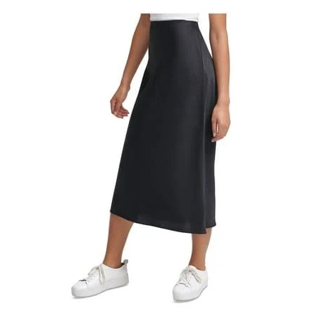 Calvin Klein Womens Jeans Pull-On Midi Skirt