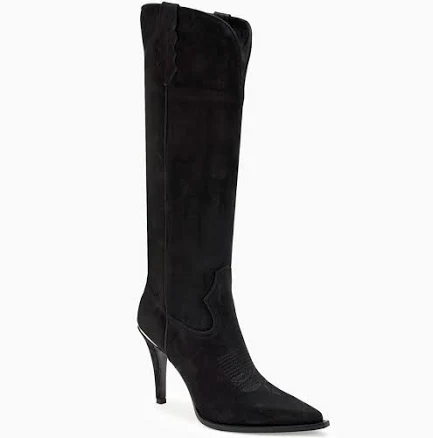 Tania Knee High Suede Cowboy Boots Made in Italy