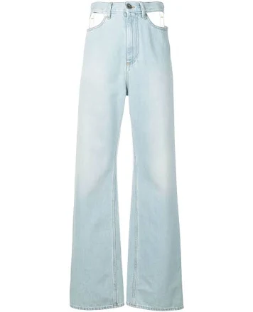 Maison Margiela Cutout Waist Wide Leg Jeans