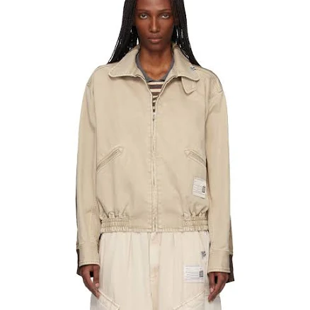 Maison MIHARA YASUHIRO Beige & Khaki Front Back Combined Zip-Up Jacket