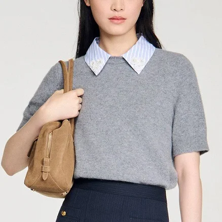 Sandro Women's Wool Detachable-Collar Sweater