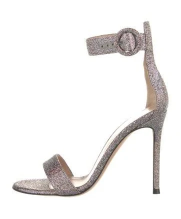 Gianvito Rossi Glitter Glitter Accents Sandals in Purple, Women's IT 36 | 6
