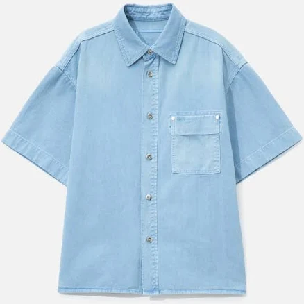 Denim Back Logo Short Sleeve Shirt