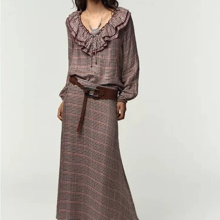 Zara Women's Plaid Skirt with Belt
