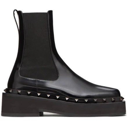 Valentino Garavani 50mm Rockstud M-Way Beatle Boots In Black