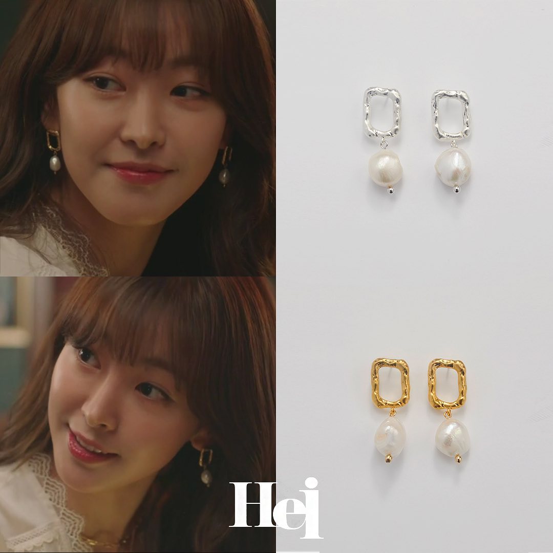 Square Pearl Drop Earring