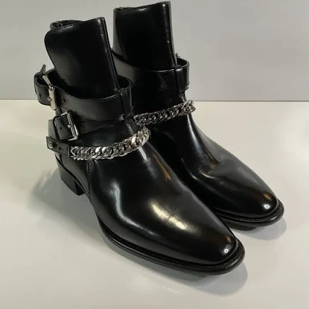 Amiri Jodhpur Chain Buckle Black Boots Men’s Leather Us9/eu41 26cm
