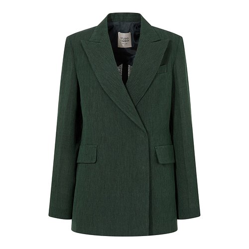 Peak Lapel Double Linen Jacket