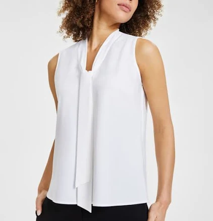 Kasper Women's Sleeveless Tie Neck Top