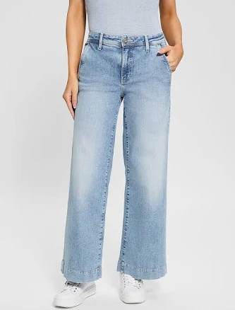 GUESS Women's Eco Zoya Wide Leg Crop