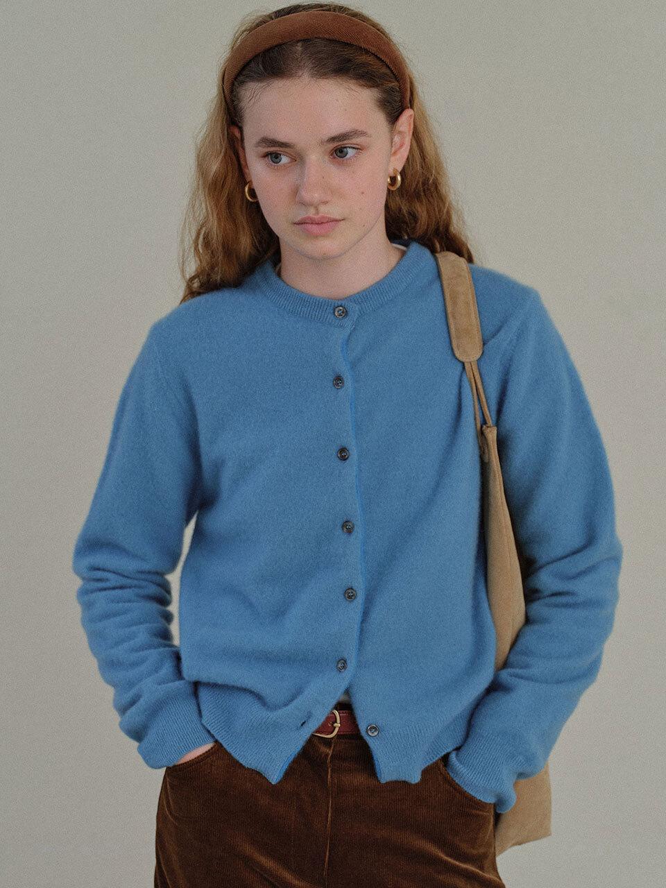 Essential Knit Cardigan (Blue)