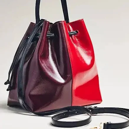 Anthropologie Two-Tone Cinched Bucket Bag