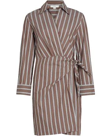 Vince Women's Striped Cotton-Blend Wrap Minidress