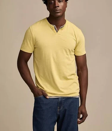 Lucky Brand Men's Venice Button Neck Cotton Blend T-Shirt