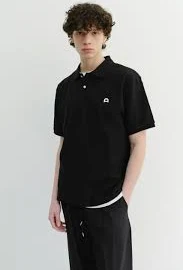 Unisex Leather Logo Polo Shirt Black_UDTS6B122BK 00S