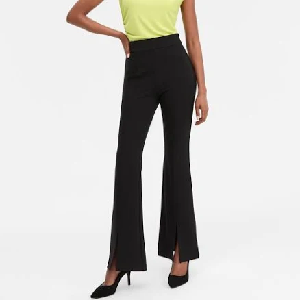 INC International Concepts Women's Ponte-Knit Slit-Hem Flare Pants