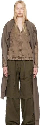 Ssense Exclusive Asymmetric Scarf Denim Jacket